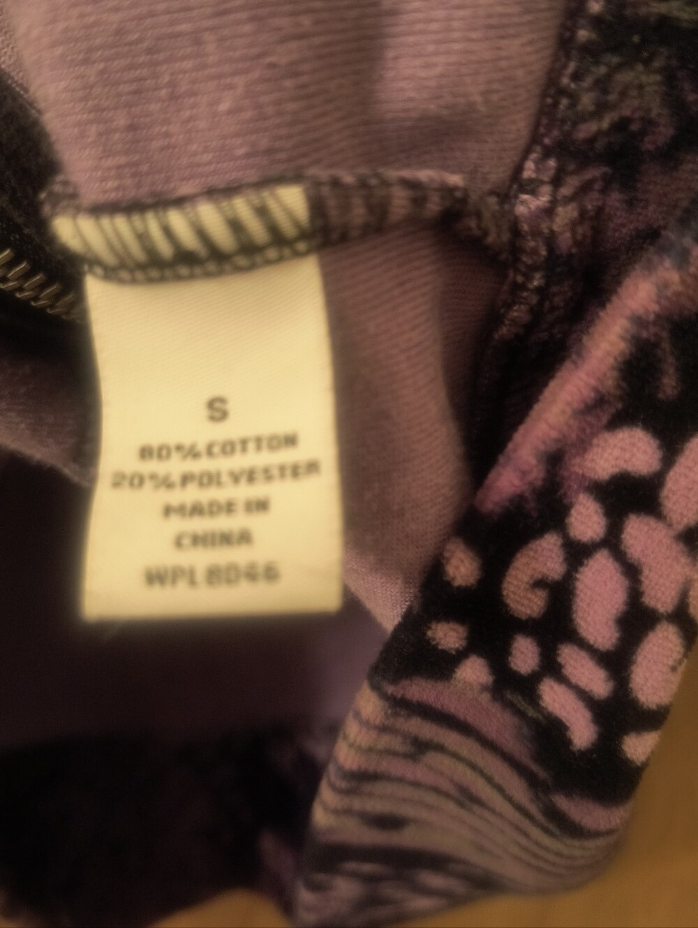 Style & Co Sport Purple Peacock Velour Full Zip Jacket Small Y2K Whimsigoth - Picture 4 of 6
